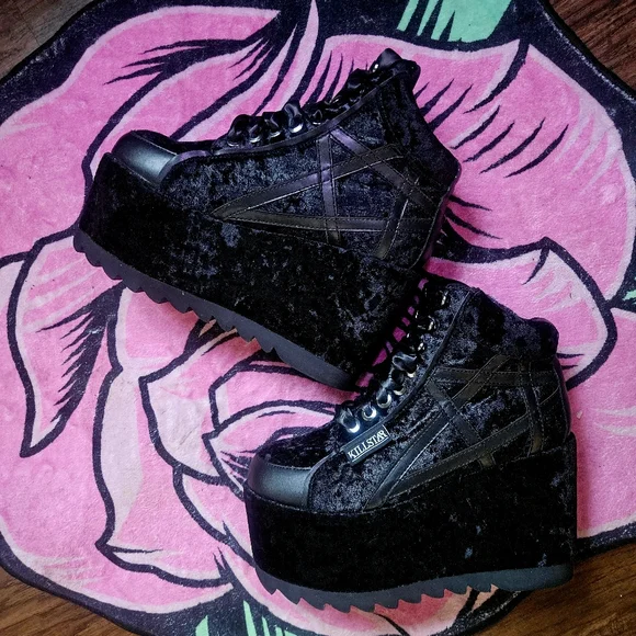 Killstar: Malice Platform Trainer [Velvet], Women's Sz 7 (runs big), Like New - Picture 8 of 13
